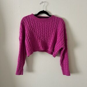 pink cropped sweater